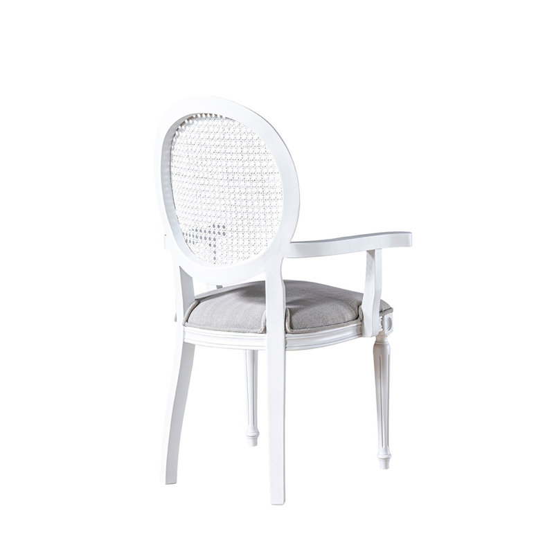 Elegant Beech Wood Chair, White Finish, 39.4 x 18.5 x 27.6 inches | 100% Solid Beech Wood Construction, Thickness: 0.7 inches | Stylish & Durable Design for Dining Room, Living Room, or Home Office Use