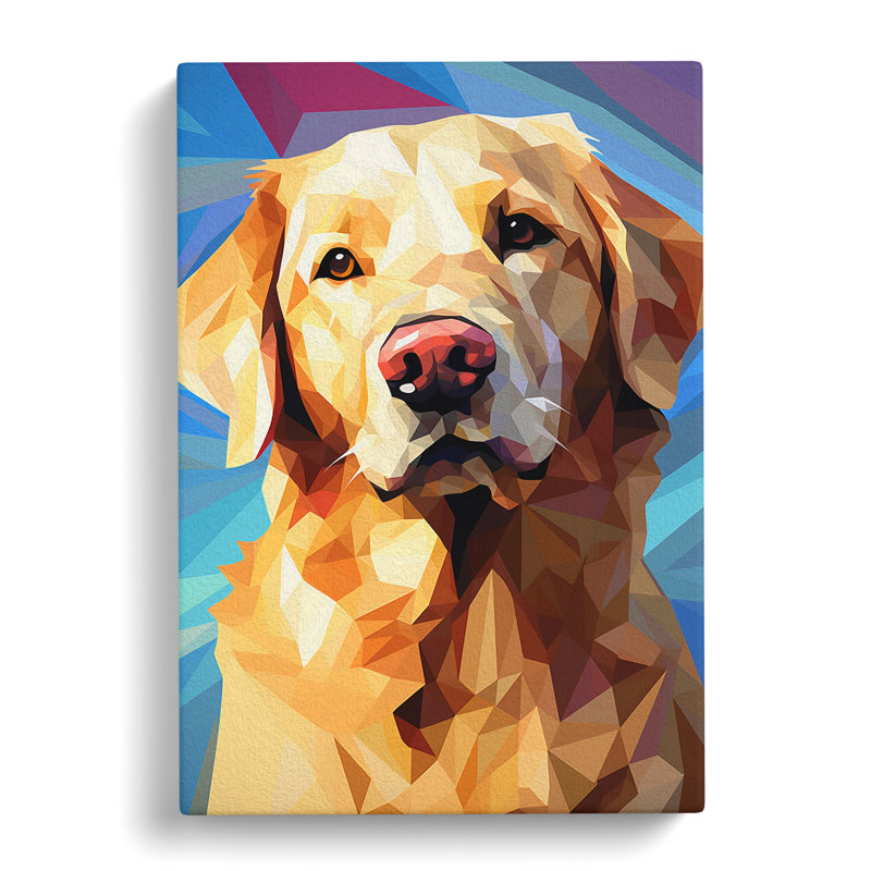 Golden Retriever Cubism No.2 - Print, 76cm H x 50cm W x 3cm D