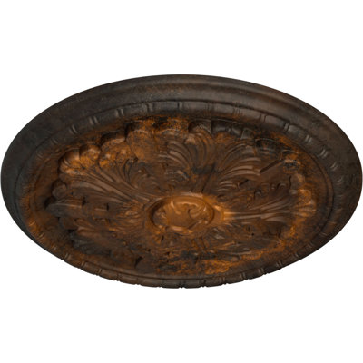 Endurathane Washington Ceiling Medallion, 17 1/8"OD x 1 1/2"P (Fits Canopies up to 2 7/8"), Hand-Painted Rust Finish