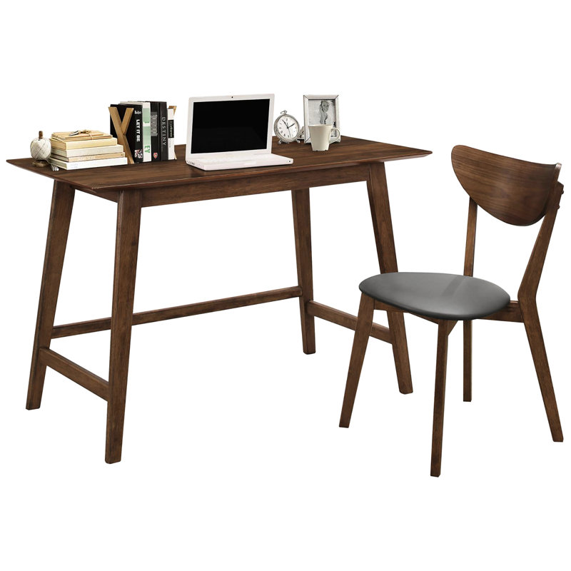 2 bureau et chaise en noyer - Esthétique de bureau moderne gris Mid-Century