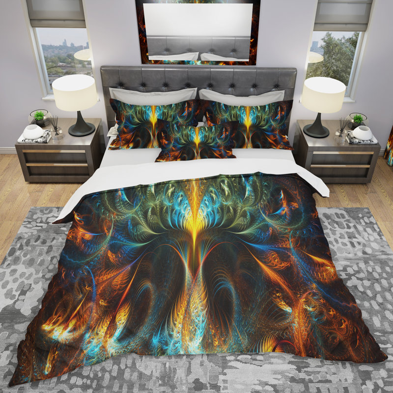 Never Ending abstract - Abstract Duvet Cover Set - Microfiber Polyester, Full/Queen Duvet Cover + 2 Shams