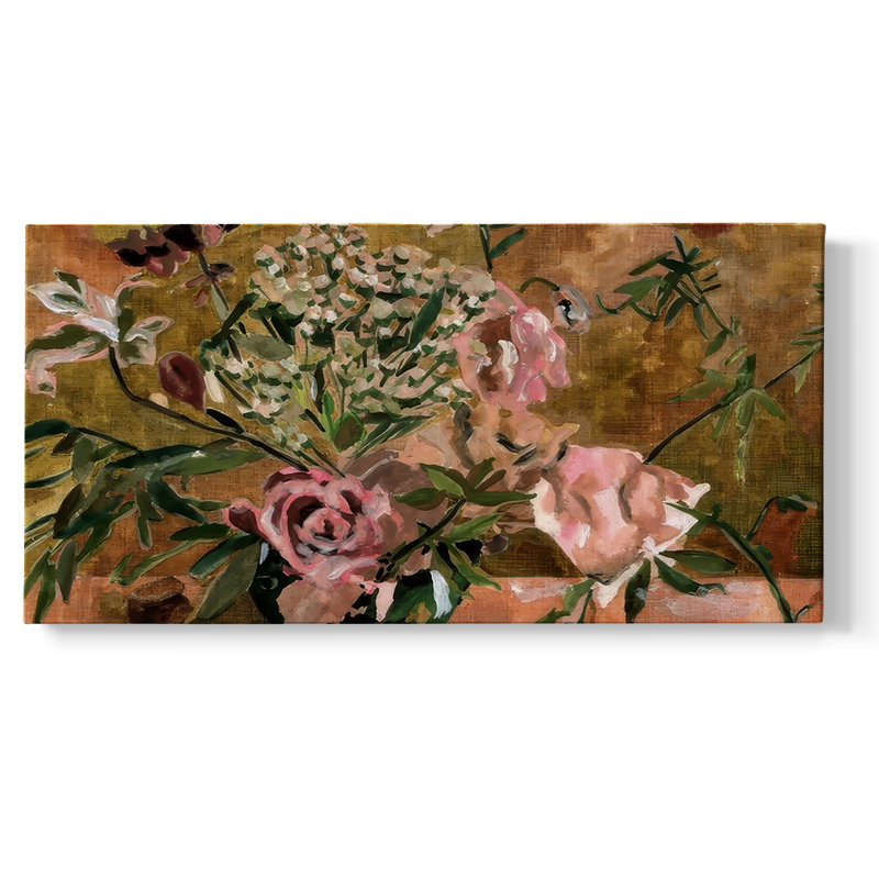 Le Bouquet I - Toile tendue avec châssis - Prêt à accrocher, H 16 po x l 32 po