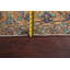 Tapis unique en laine noué à la main des années 1950 en brun / turquoise / orange