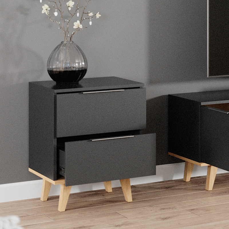 Cadee 46cm W Manufactured Wood Bedside Table