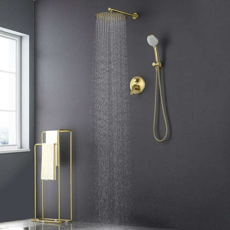 All-In-One Kit with Rough in-Valve, Brushed Gold