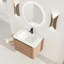 Meuble-lavabo 28 po, lavabo en céramique blanche, poignées dissimulées à 45 °, 3 charnières et contreplaqué pour meuble-lavabo avec 1 porte, Scratch & Water--1216609246