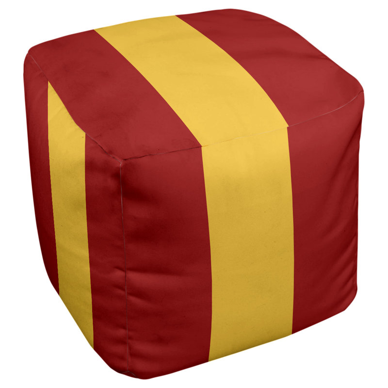 Repose-pieds cube la ours college stripes, Rouge / jaune / rouge
