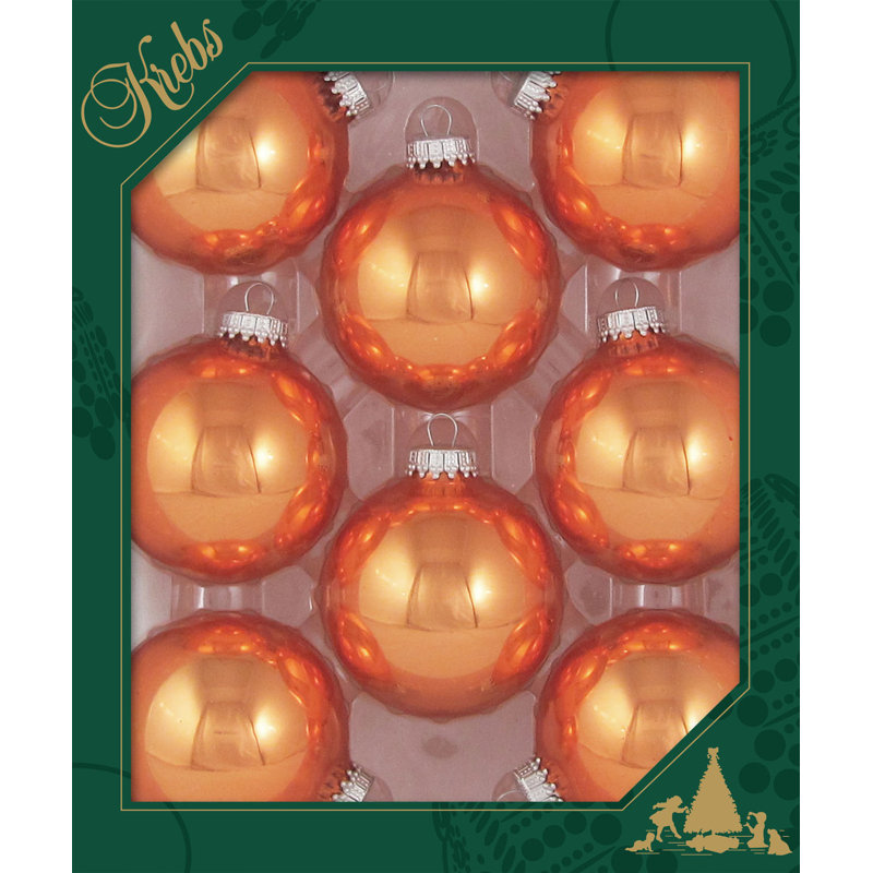 3" Handmade Glass Bauble, Orange Crush