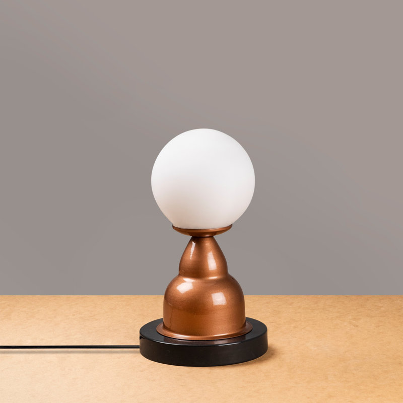 Lampe de table en cuivre 13 po Cecelia, Blanc