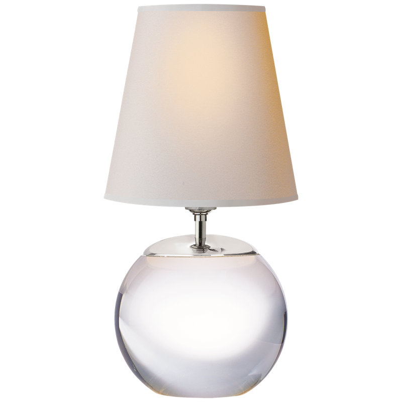 Thomas O'Brien Terri Round Accent Lamp, Fabric, Crystal