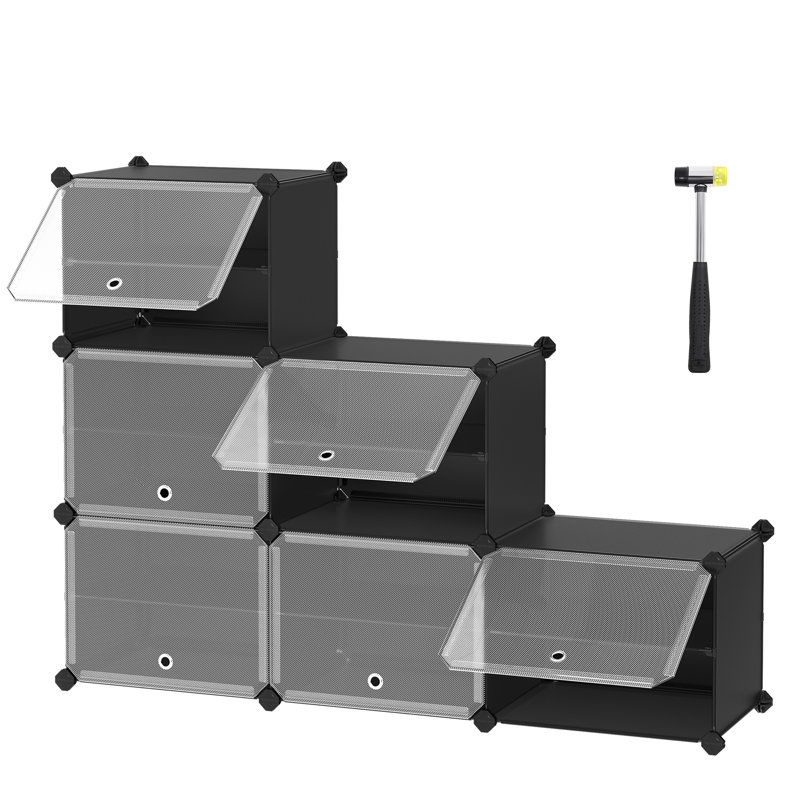 Shoe Rack, Black, 37" H x 32.7" W x 12.6" D