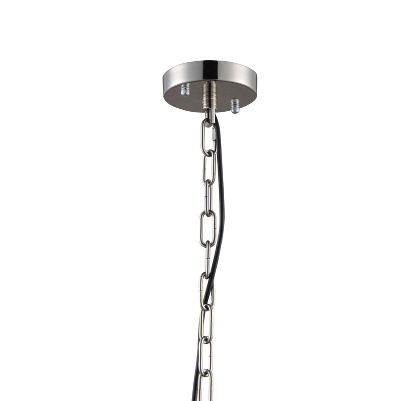 Luminaire suspendu tambour 5 lumières unique Lebron, Encadrement noir mat