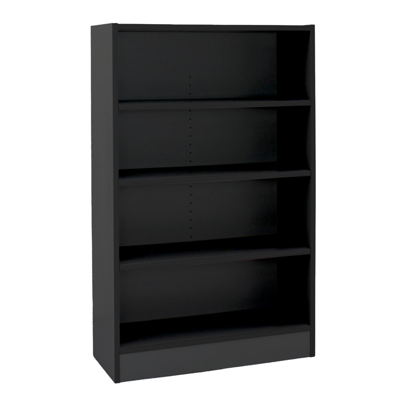 Bibliothèque en stratifié noir, 48 po de hauteur, 4 tablettes