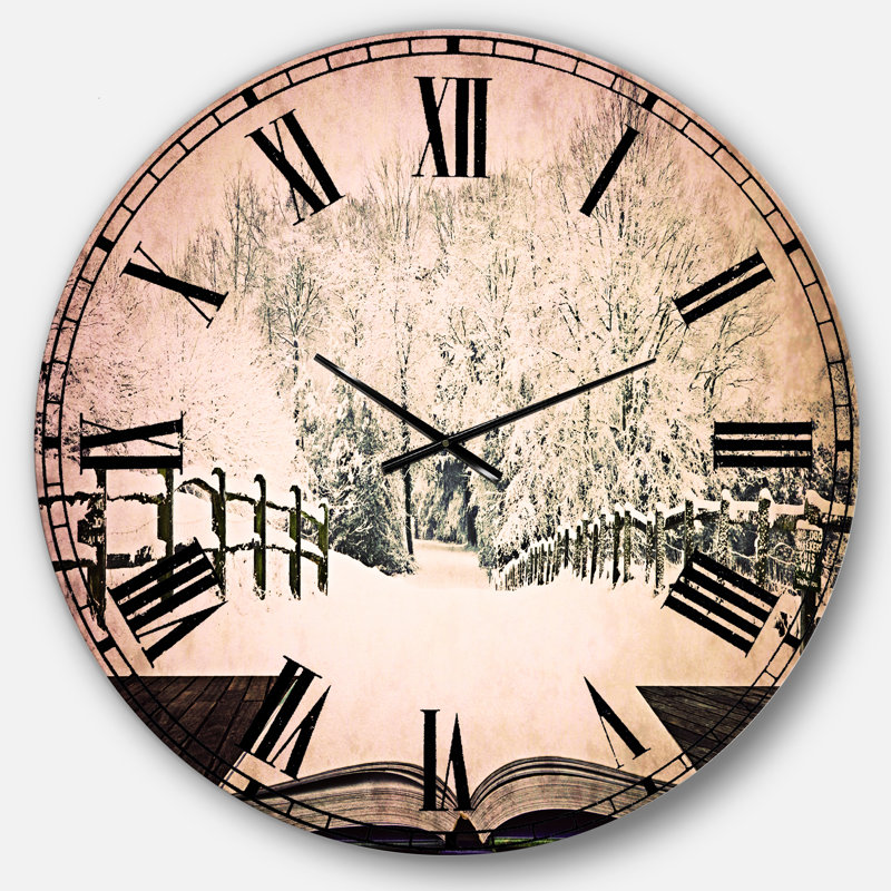Horloge murale paysage surdimensionnée Winter Wonderland, Grand