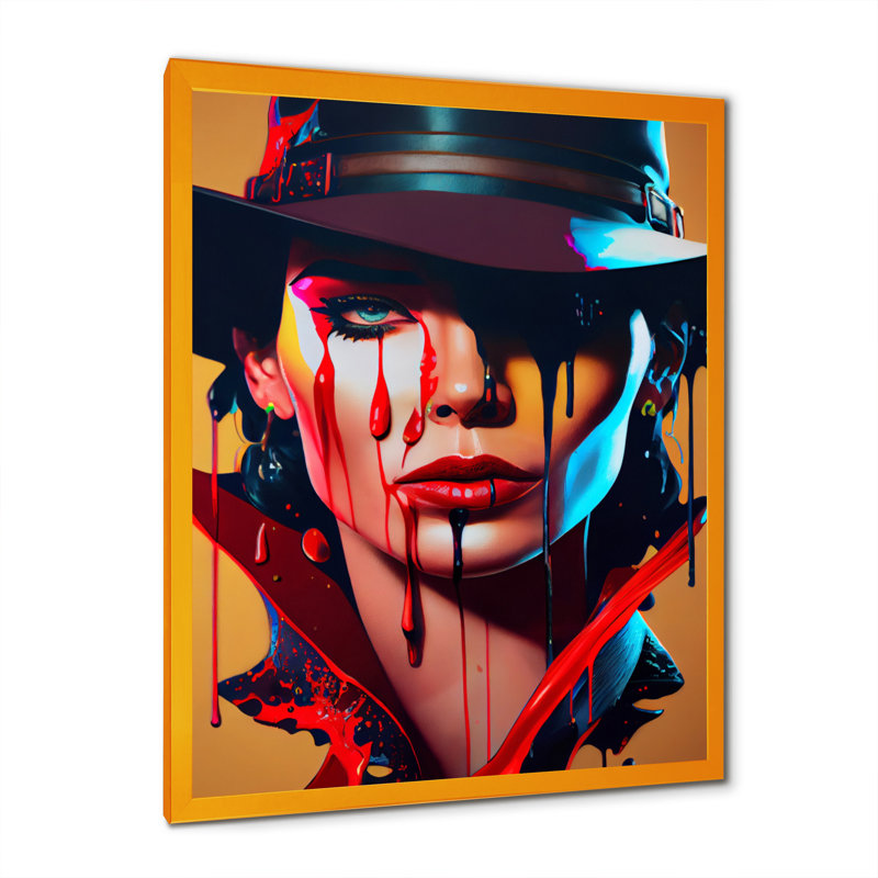 «Femelle Criminel Mastermind VI», impression sur toile, H 32 po x l 24 po x P 1 po, Impression dorée sur toile encadrée
