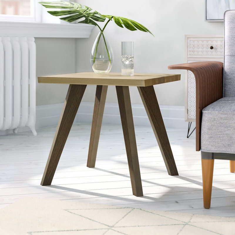 Dipasquale Solid Wood Cross Legs End Table