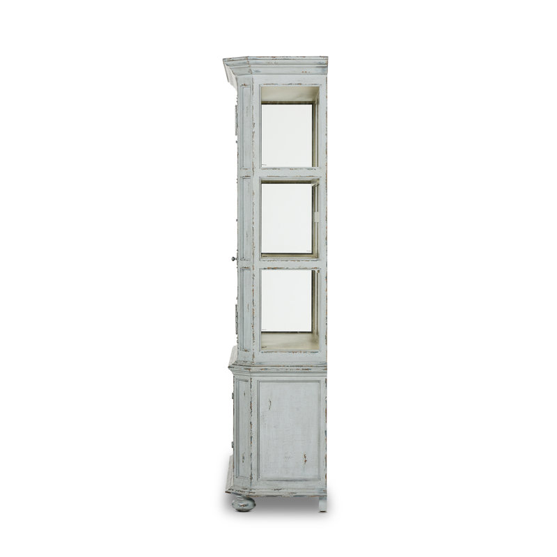 Loami China Cabinet, Distressed Gray Blue Veneer
