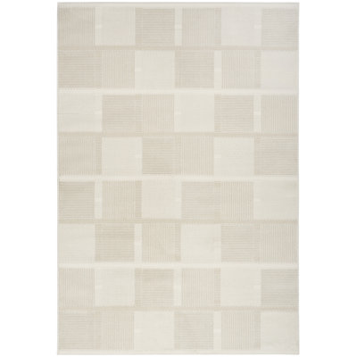 Tapis d'intérieur moderne ivoire Ebern Designs Ebern Designs