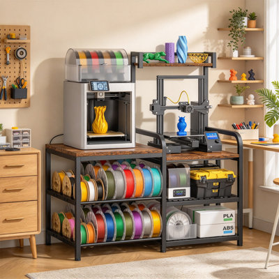 3D Printer Table with Filament Storage Rack