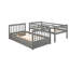 Lit superposé simple au-dessus de simple avec échelles et deux tiroirs de rangement (gris) (Lt000265aae)