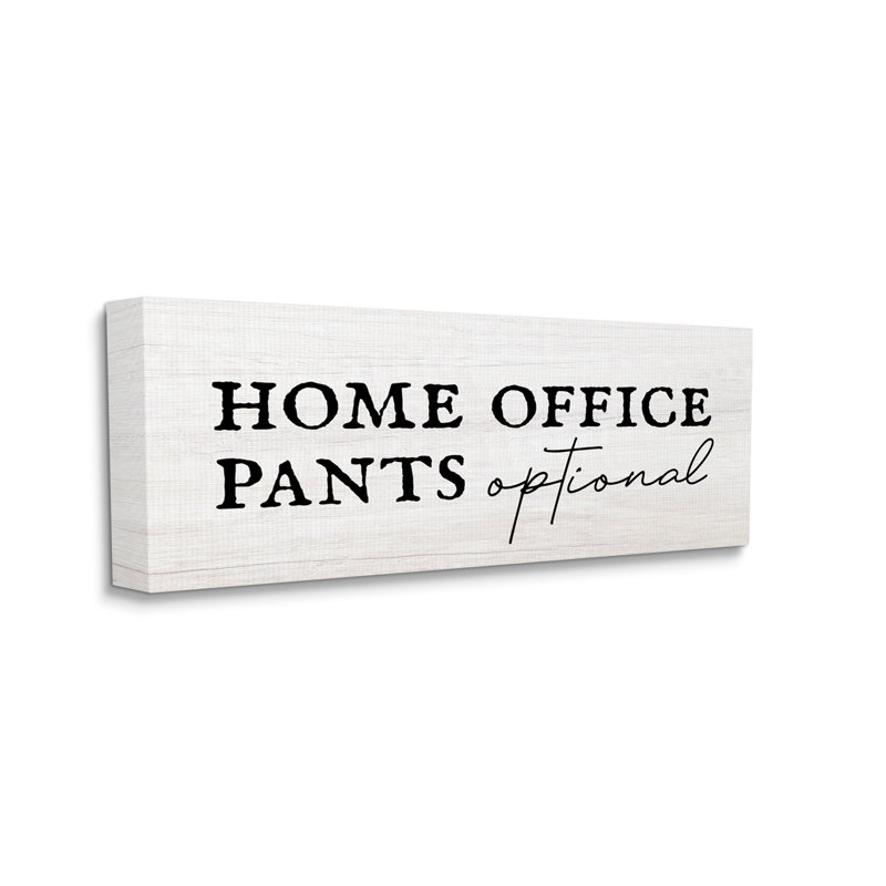 "Home Office Pants", impression amusante sur toile, H 10 po x l 24 po x P 1,5 po
