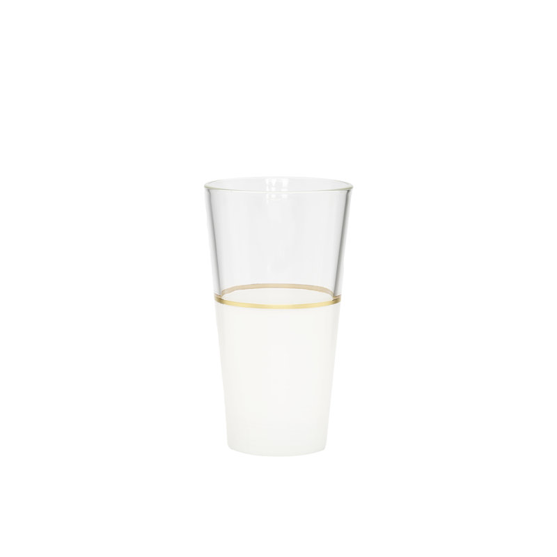 Ensemble de 6 verres blancs / transparents avec bordure dorée