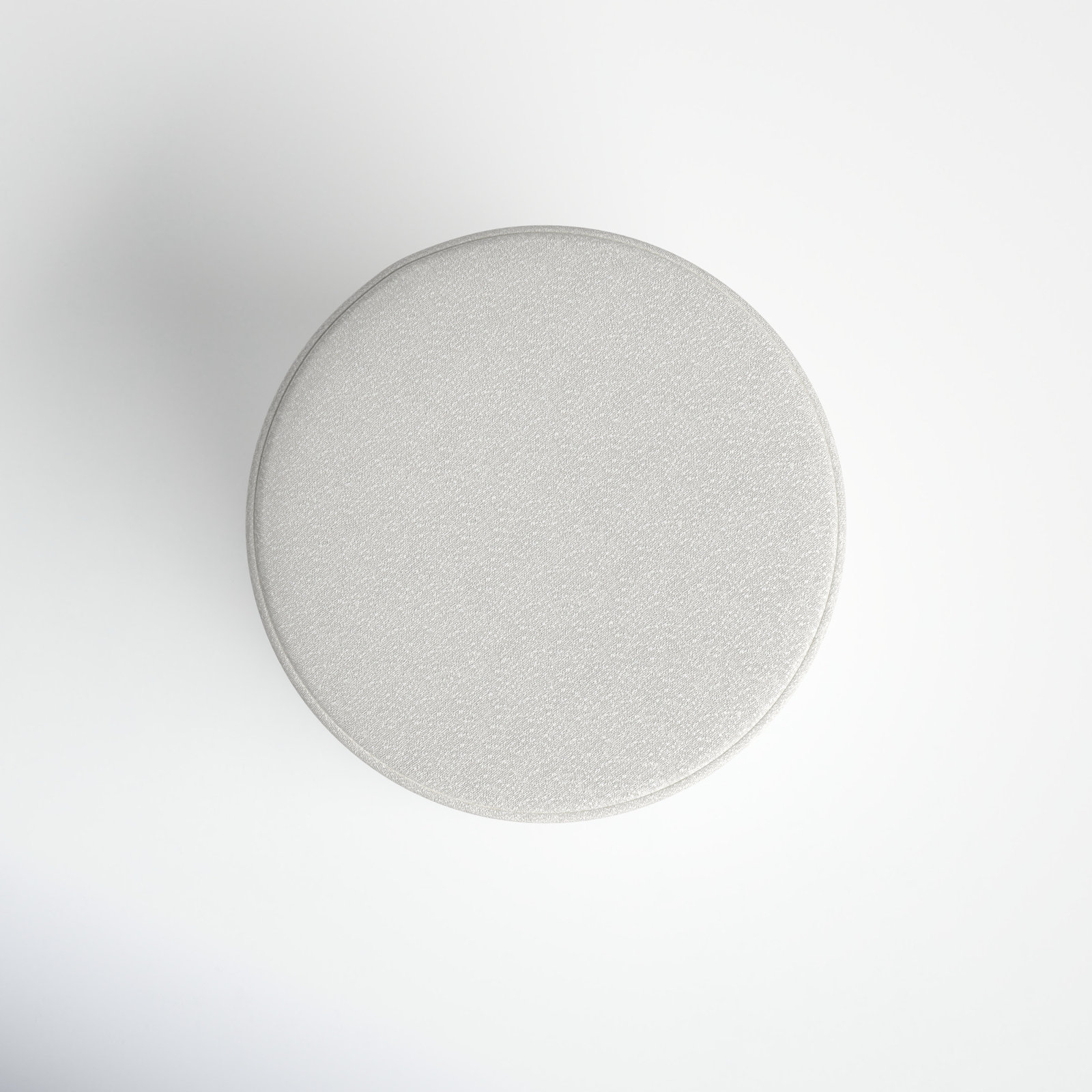 Epaulette Upholstered Ottoman, Classic Ivory Boucle