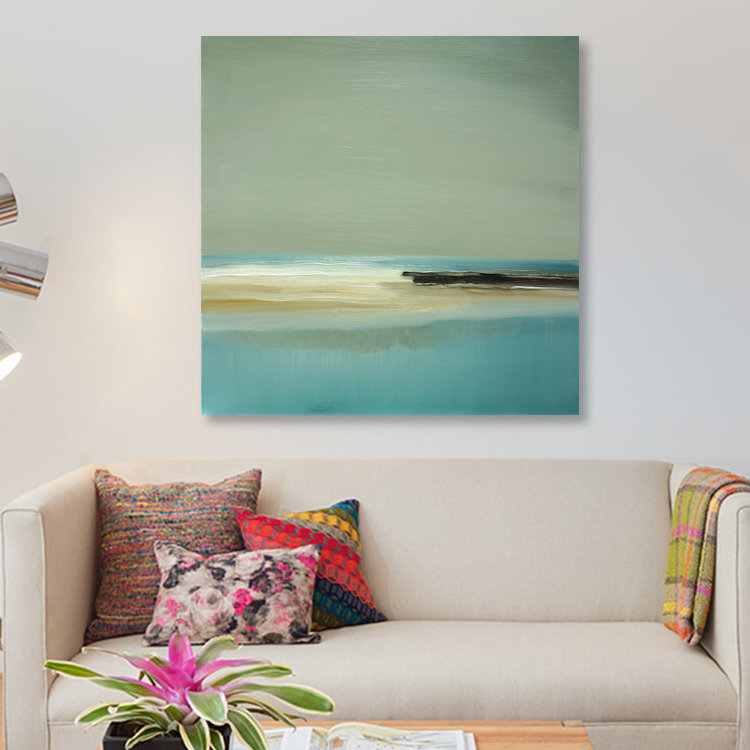« lagon », reproduction sur toile tendue, H 26 po x l 26 po x P 1,5 po, Pas de tapis, Toile tendue