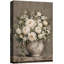 Ivoire, bouquet de roses dans un vase en pierre vieilli, images de salon, impression sur toile encadrée-132063875-132063877
