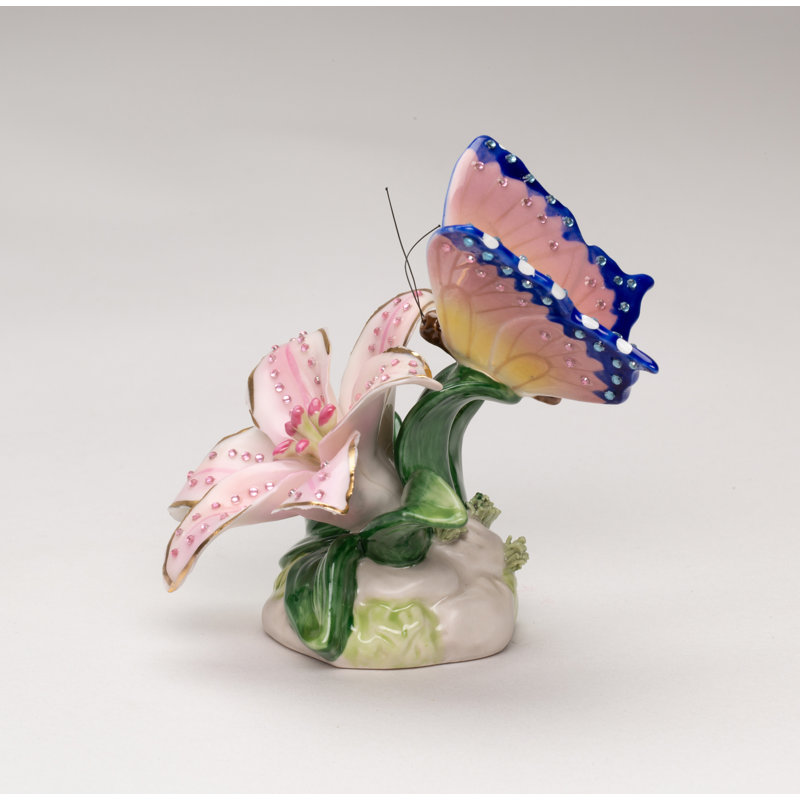 Fine Porcelain Small Butterfly Figurine 3 1/4"H