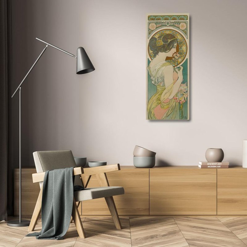 "Primrose" par Alphonse Mucha - Art sur toile tendue avec châssis, H 24 po x l 17 po