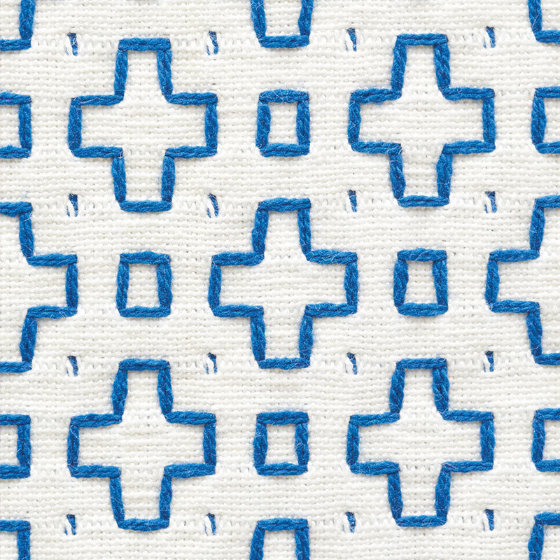 Scout Embroidery Fabric, Blue