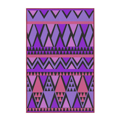 Tapis violet/rose à motifs