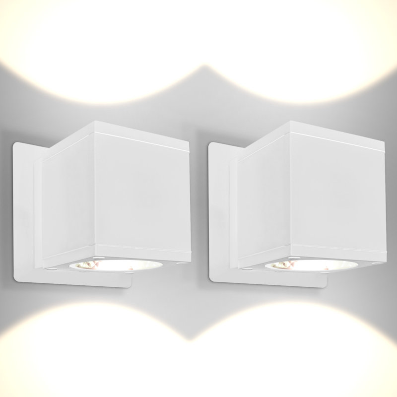 Applique murale à DEL 3 pouces Luxrite 3CCT 3000K / 4000K / 5000K, 18W, 1800 lumens, IP65 imperméable, aluminium antirouille, étanche à l'humidité, lot de 2 ETL