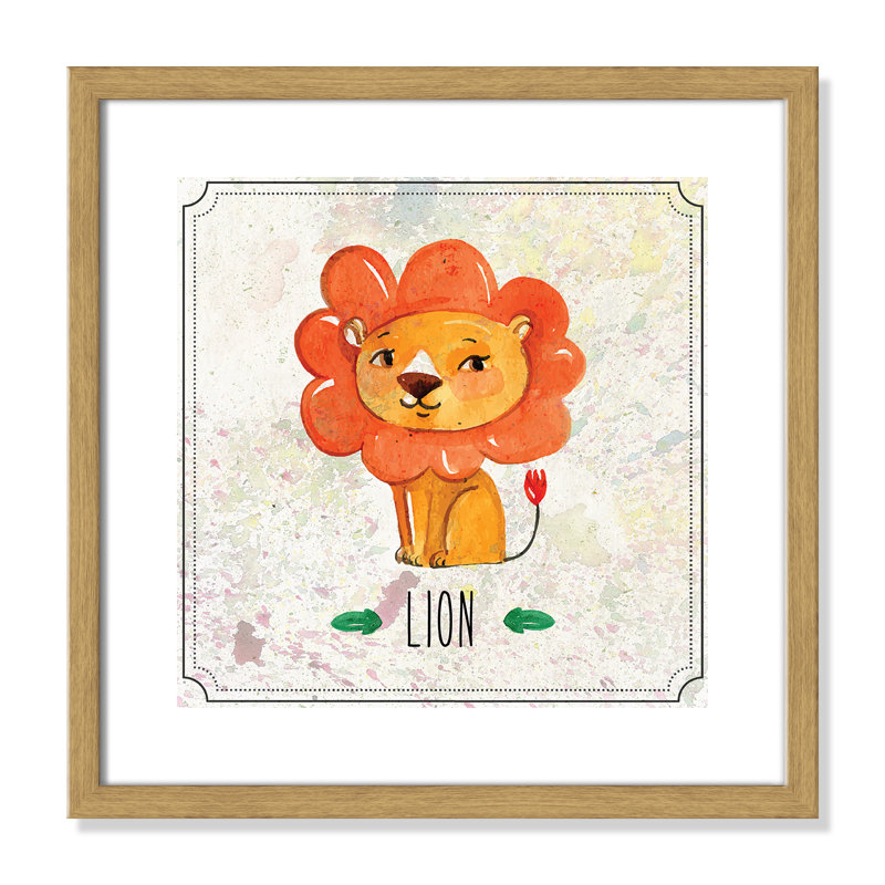 Impression sur papier Jungle Day 1 ', H 16 po x l 16 po x P 1,18 po, Encadré de boîte chêne