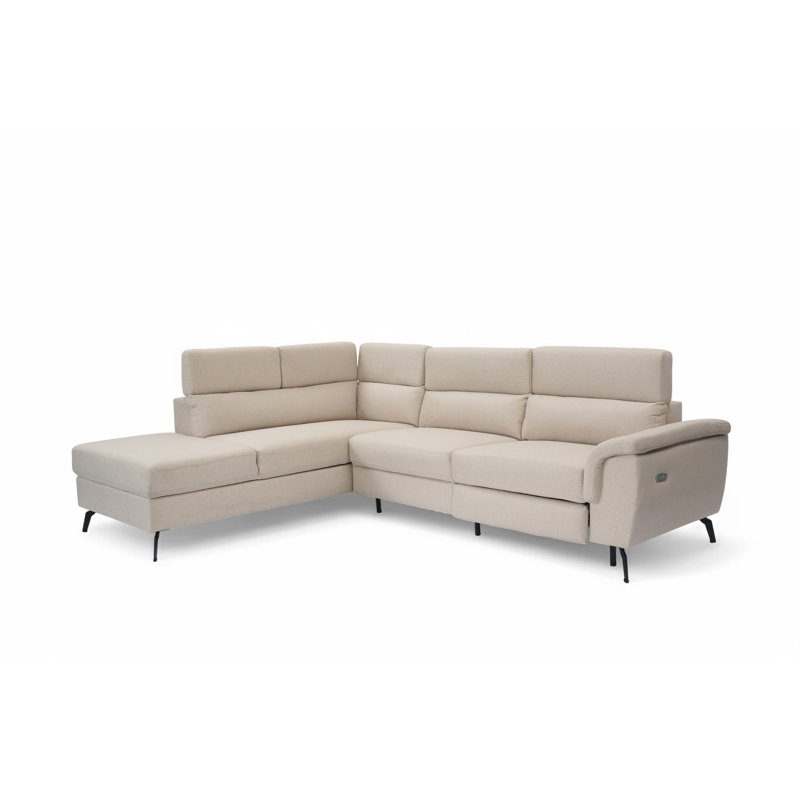Dequita 5 Seater Electric Reclining Corner Sofa , Left Hand Facing, Beige Linen