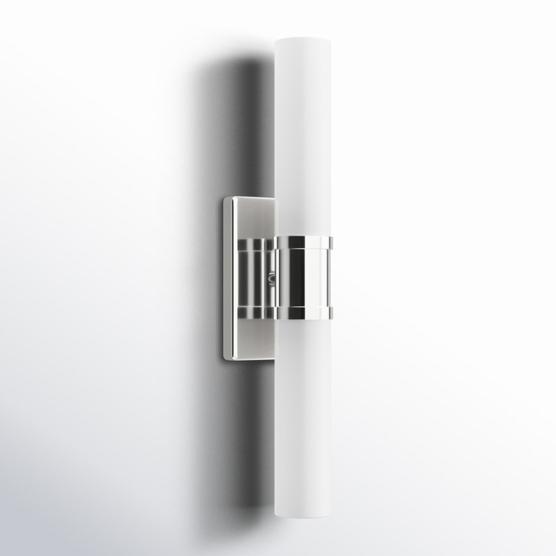 Evelien 2 Light Frosted Dimmable Vanity Light, Chrome