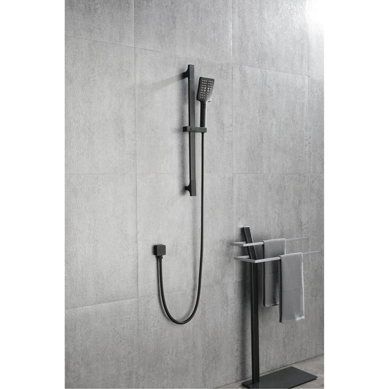 Handheld Shower In Matte Black Stainless Steel, 28-Inch Slide Bar, 59-Inch Hose, Height Adjustable, Various Spray Modes For Relaxing Bath Adjustable With Multiple Customized Bathing, Great Pet Baths