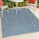 Alecxia High-Low Minimalist Angle Geometric Dark Blue/Cream Indoor/Outdoor Rug