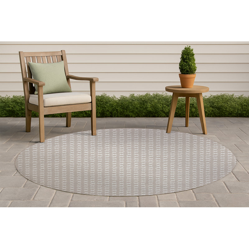 Tapis d'extérieur antidérapant Cross, Rond 5 pi