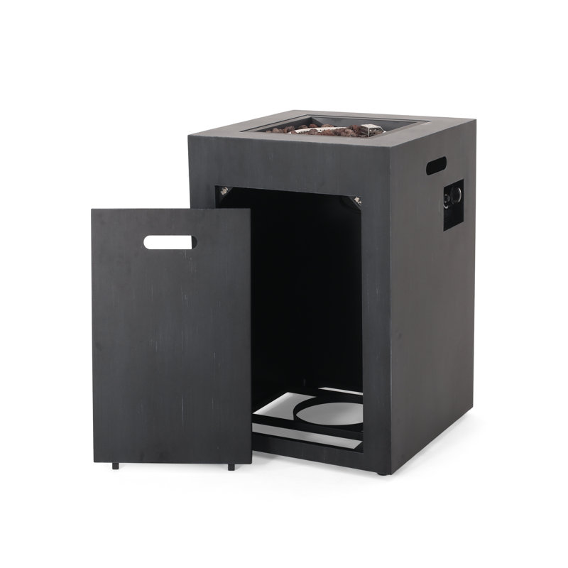 Foyer carré en fer - 30 000 BTU (19,5 po, noir)