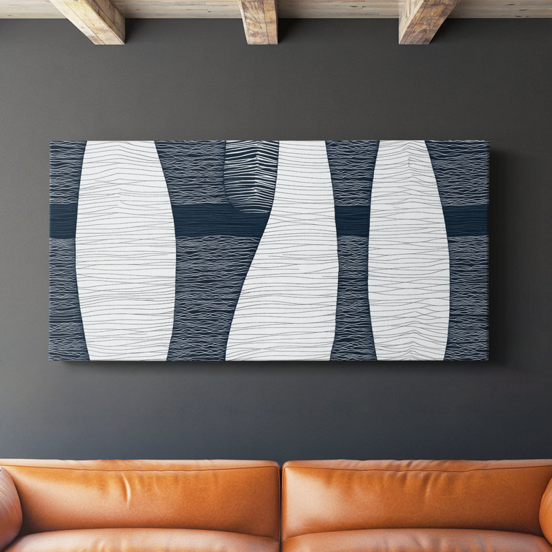 Toile tendue avec châssis abstrait # 8, H 16 po x l 32 po