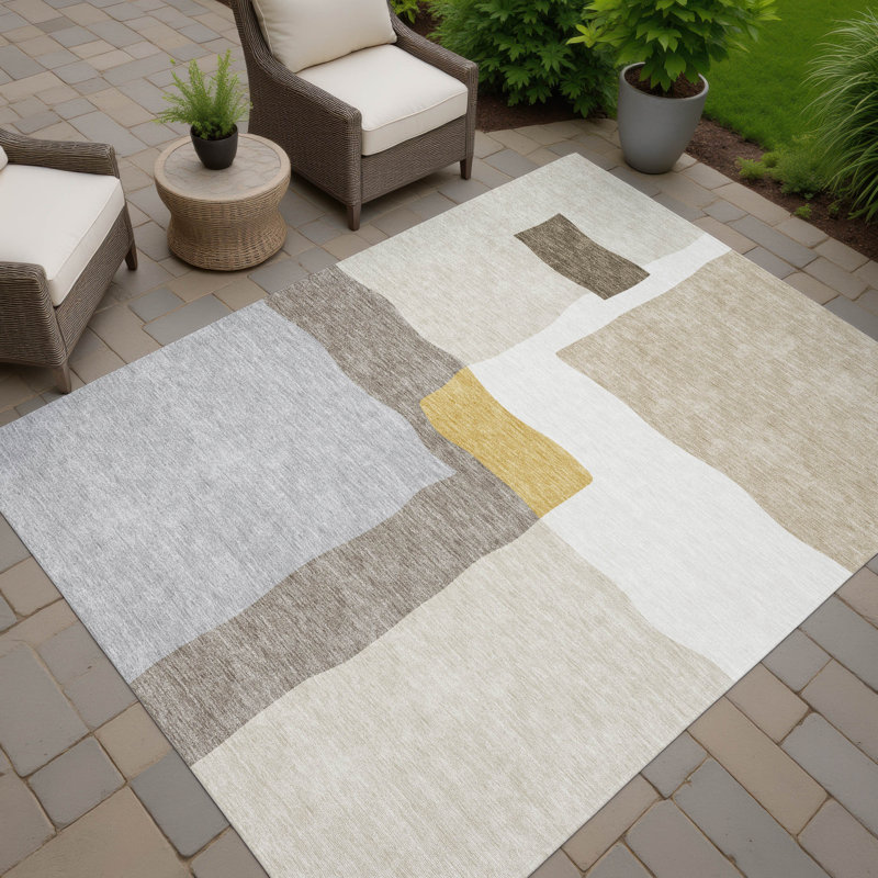 Machine Washable Indoor/Outdoor Kugler ACN2400 Abstract Rug, Rectangle 2'6" x 3'10"