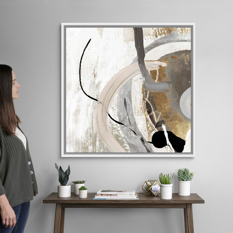 " Tangled II ", 37.25" H x 37.25" W, Floater Framed Canvas, White