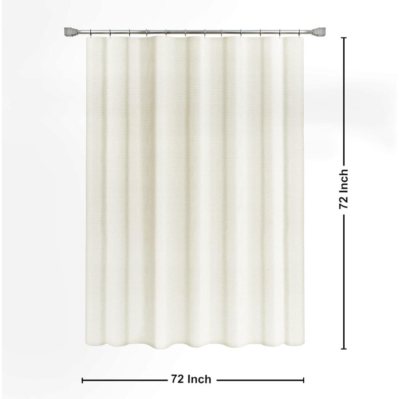 Jahnathan Shower Curtain with Hooks Included, Beige