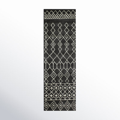 Navagio Moroccan Handmade Tufted Wool Charcoal Brown/Ivory Area Rug