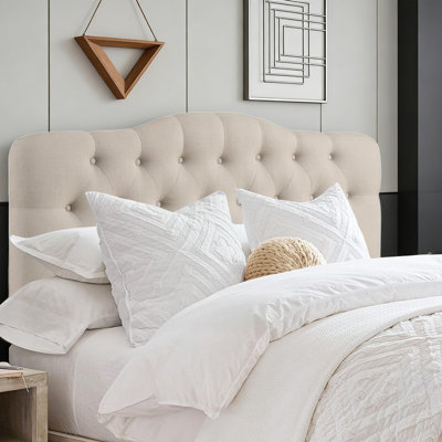 Tufted Upholstered Headboard, Solid Wood Head Board with Wood Legs, Adjustable Height Bed headboard from 34” to 43” Fabric Headboard in Modern Button by Red Barrel Studio