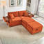 Fauteuil relax confortable en velours côtelé moelleux avec deux poufs, tablette, mousse orange et ressorts, espace de rangement, multifonctionnel surdimensionné, tissu de qualité pour chaise longue douce, accoudoirs multifonctions et