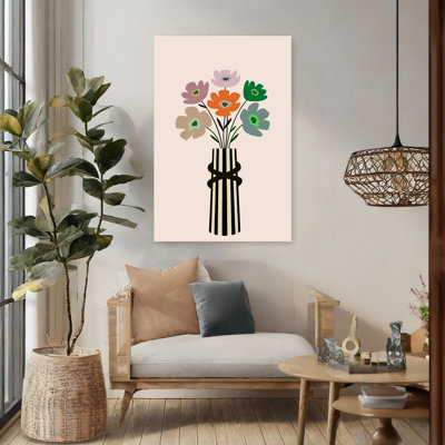 Bouquet de fleurs colorées, art contemporain abstrait coloré