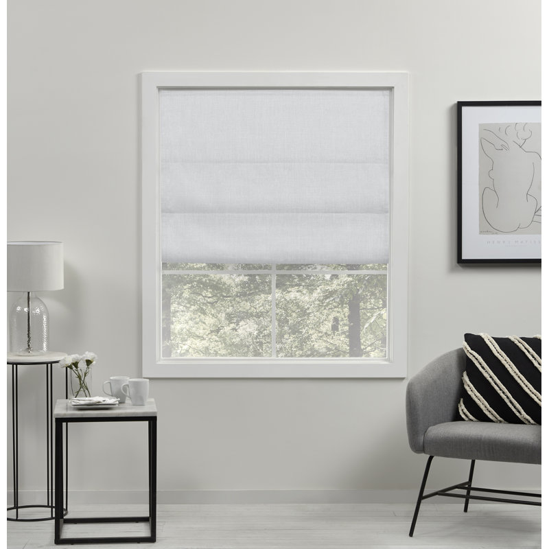 Store romain occultant 100% Exclusive Home Acadia, l 27 po x L 64 po, Blanc